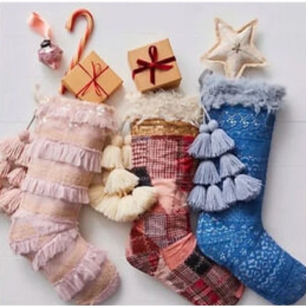 New Free People One Seraphina Blue Knit and Lace Stocking